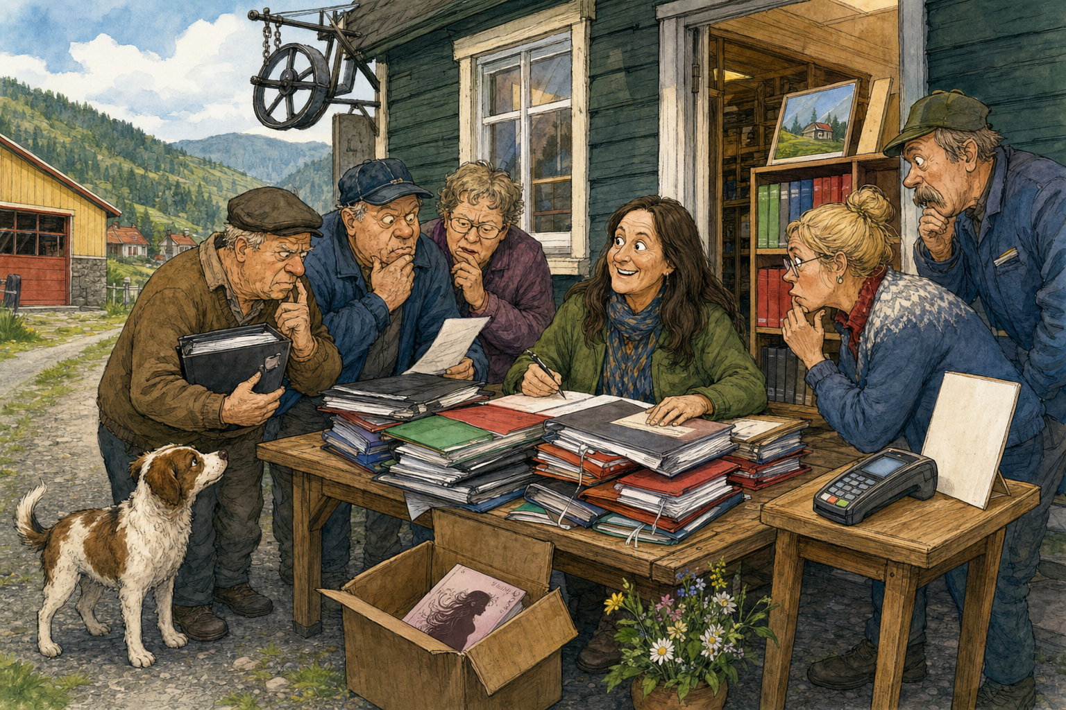 Tegnet hovedmotiv til saken Elinor setter navn i ny kvinnebibel torsdag: Den nye kvinnebibelen er kommet i handelen, og torsdag møter Elinor Postmyr lesere i Bakomberg.