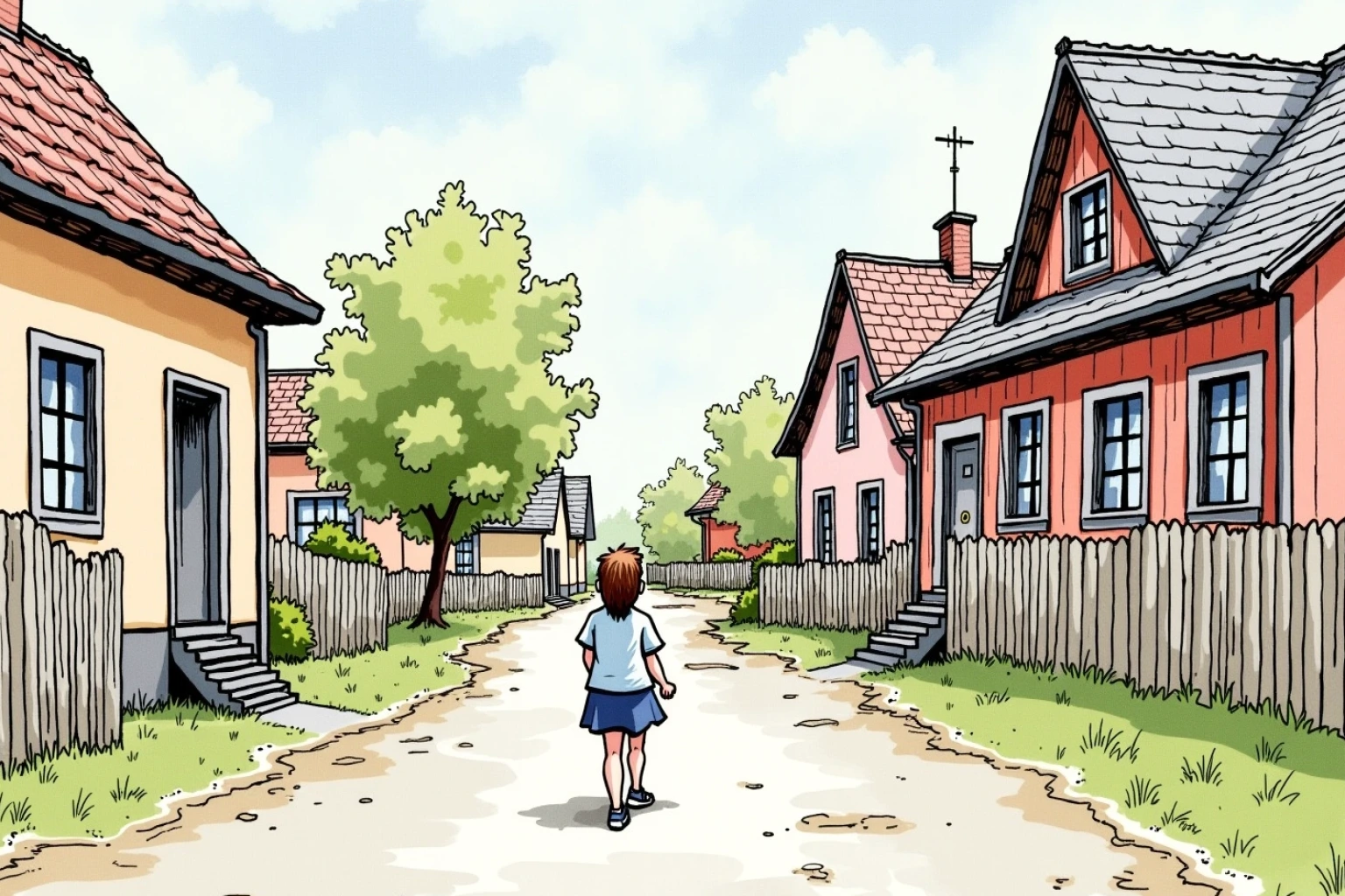 Illustrasjon til Almanakk og hendelse om Fredag 26. juni: Lunk i rista, strekk i lina og full måne over kvitteringsmappa: Bakomberg våknet til 13 grader, yr fra siden og en vind som klarte å flytte én tom blomsterpotte fra Lauvvik Kvist & Kaffi til Krittgangen bak Servicekvartalet uten å.