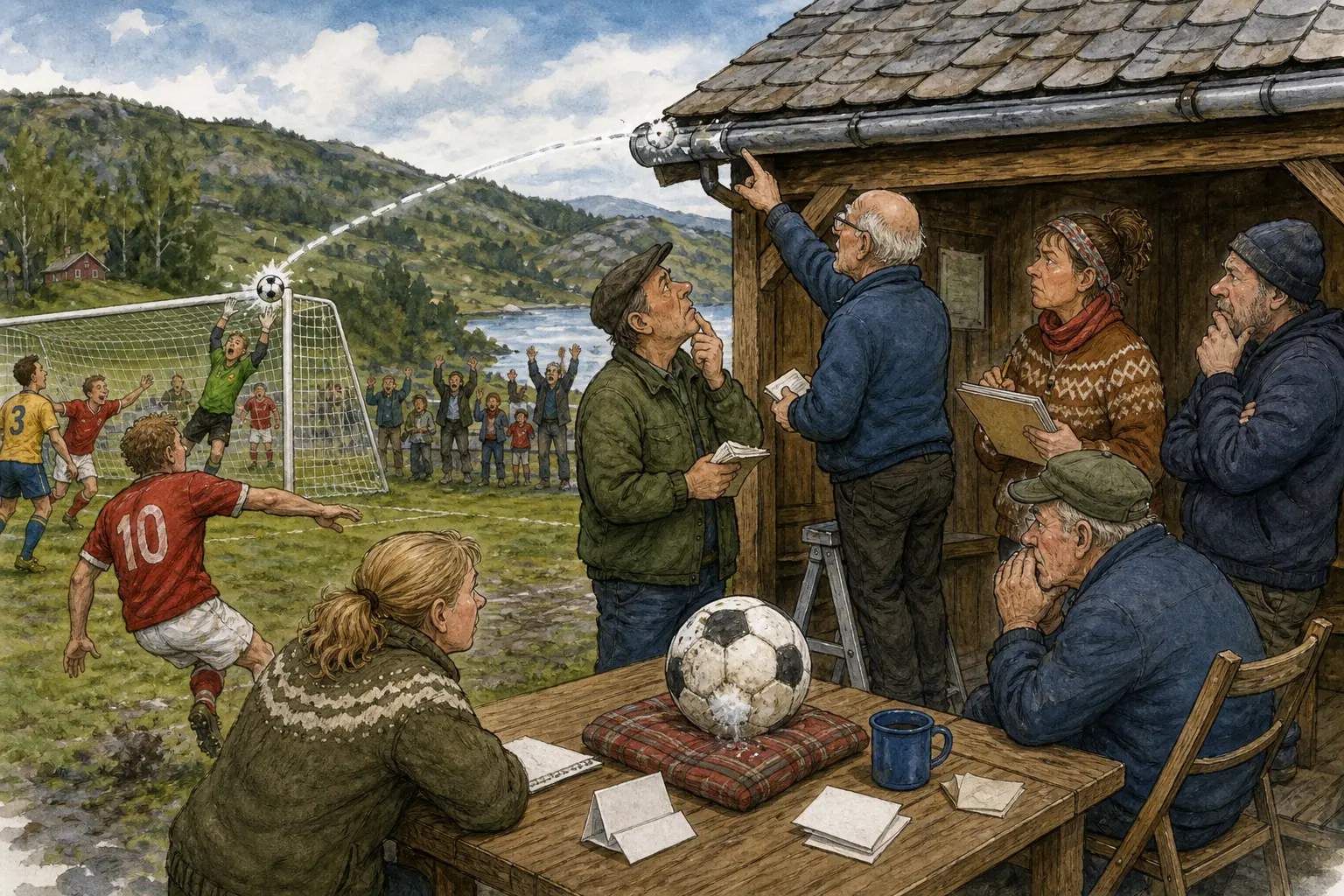 Tegnet støttemotiv til saken Bakomberg videre etter skruemål ved ventehuset: Askel Humlebrekk sendte Bakomberg videre med et skudd ingen helt vil kalle innlegg lenger.