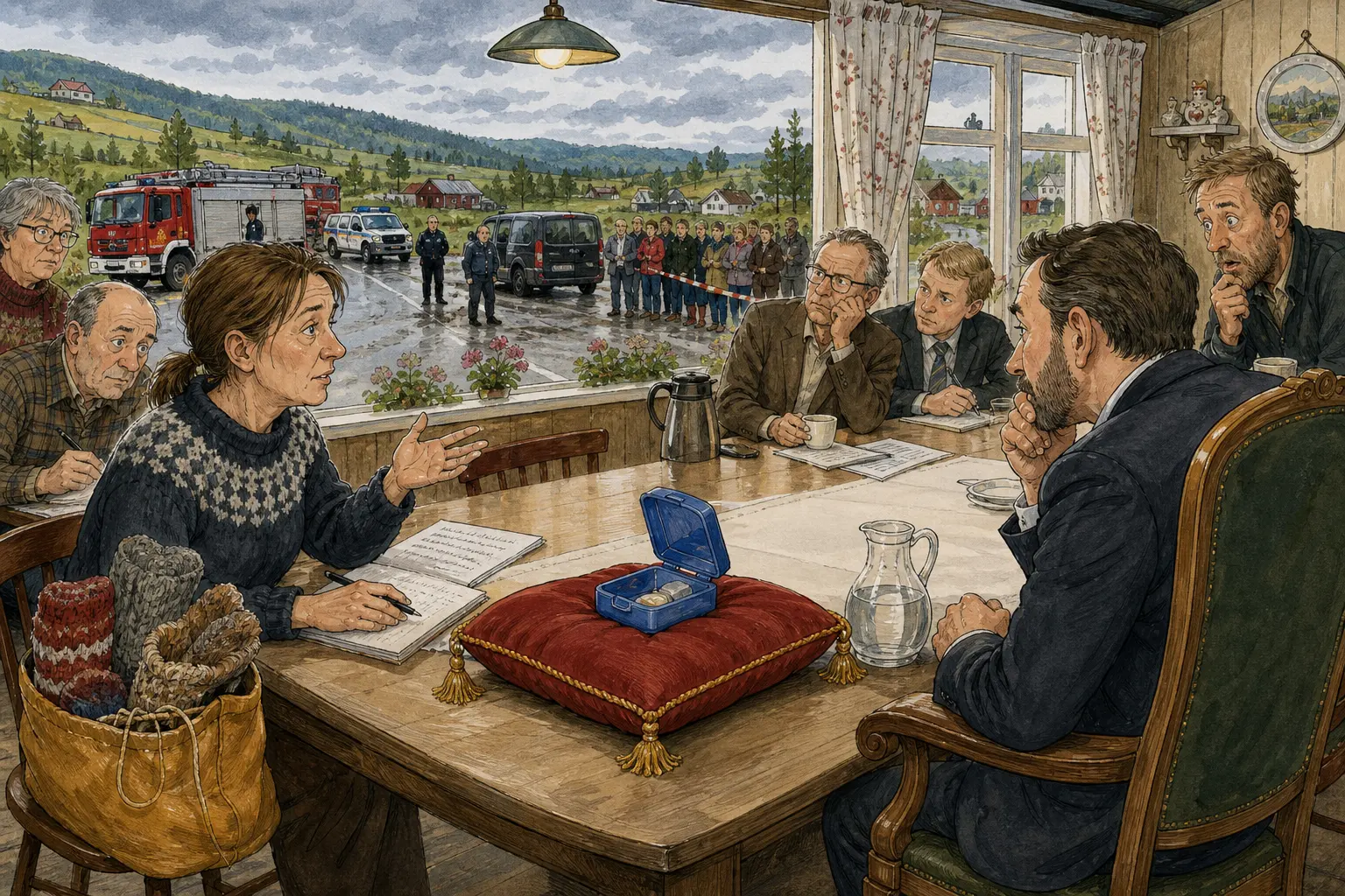 Tegnet hovedmotiv til saken Tablettdeleren fikk plass ved statsrådsbordet: Signe Rønning fikk åtte minutter med helseministeren i Bakomberg.