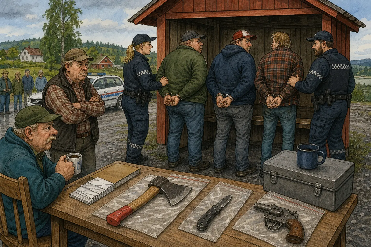 Tegnet hovedmotiv til saken Vedøks beslaglagt etter slagsmål ved ventehuset: Politiet rykket ut til Klukkhølet Ventehus etter melding om slagsmål tirsdag kveld.